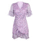 Casual Women Summer Boho Dress V-neck Mini Wrap dress chiffon - EX-STOCK CANADA