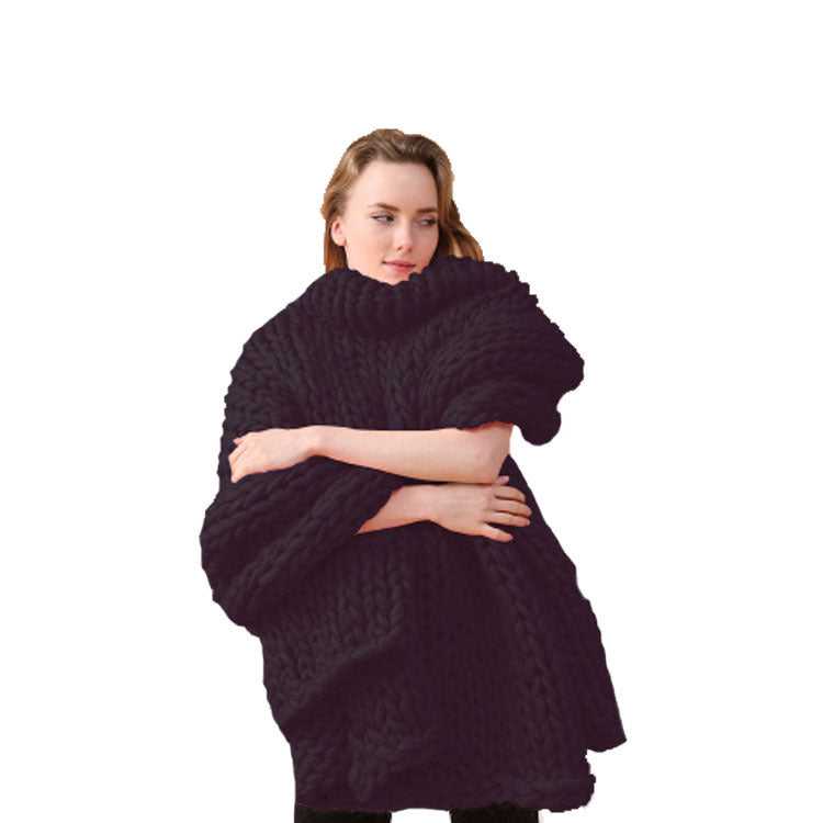 Coarse Wool Blanket Cover Blanket Wool Hand-woven Iceland Blanket Acrylic Blanket Wholesale EX-STOCK Canada 