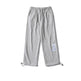 Pantalones Deportivos de Pierna Recta con Etiqueta Bordada – Joggers de Algodón de Corte Holgado en Gris, Azul y Rosa