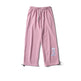 Pantalones Deportivos de Pierna Recta con Etiqueta Bordada – Joggers de Algodón de Corte Holgado en Gris, Azul y Rosa