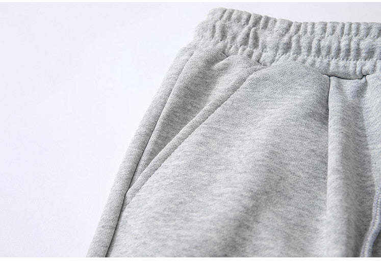 Pantalones Deportivos de Pierna Recta con Etiqueta Bordada – Joggers de Algodón de Corte Holgado en Gris, Azul y Rosa