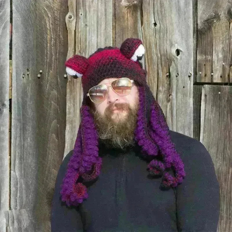 Handmade Knitted Crotchet Octopus Headgear for Men and Women - EX-STOCK CANADA