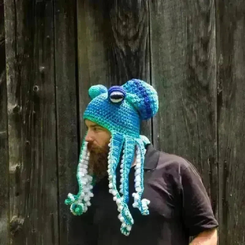 Handmade Knitted Crotchet Octopus Headgear for Men and Women - EX-STOCK CANADA