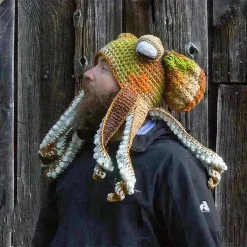 Handmade Knitted Crotchet Octopus Headgear for Men and Women - EX-STOCK CANADA