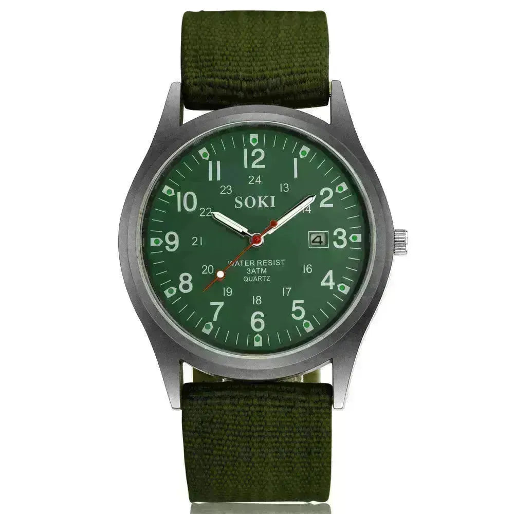 Quartz luminal pour hommes montre la date de sport affichage horloge de mode décontractée montre étudiant la montre sportive
