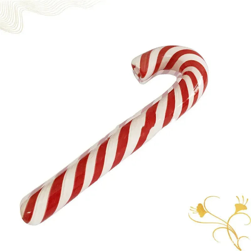 Red Striped Glass Pipe Cane Glass Hookah Glass Smoking Set - EX-STOCK CANADA