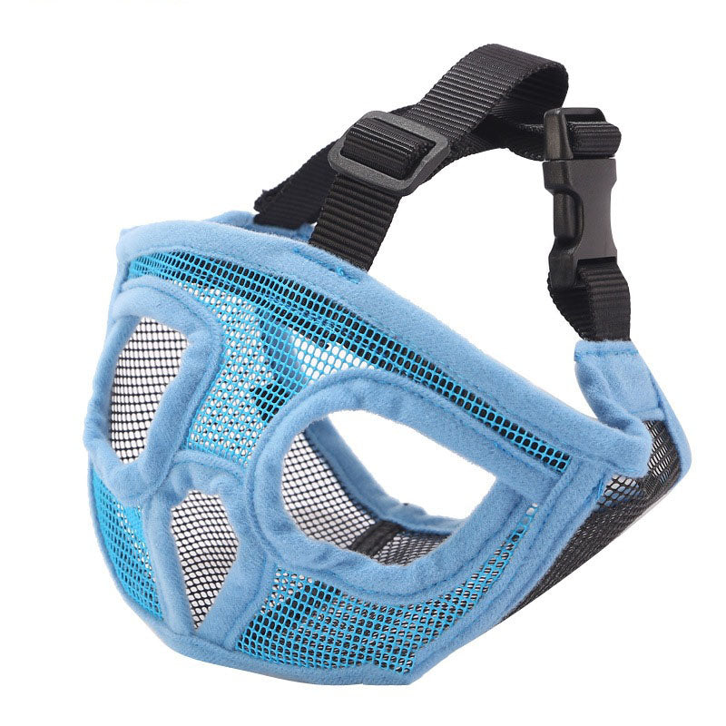 Breathable Dog Muzzle for Flat-Faced Breeds – 9 Styles, Sizes XXS to L blue 