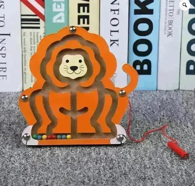 Children Magnetic Maze Toy Kids Wooden Puzzle Game Toy Kids Early Educational Brain Teaser Wooden Toy Intellectual Jigsaw Board - EX-STOCK CANADA
