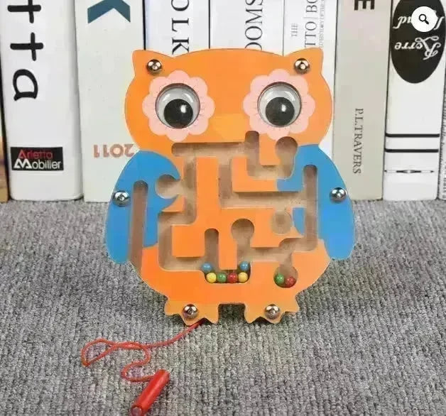 Children Magnetic Maze Toy Kids Wooden Puzzle Game Toy Kids Early Educational Brain Teaser Wooden Toy Intellectual Jigsaw Board - EX-STOCK CANADA