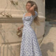 Summer Floral Print Dress Women Sexy Party Long Dresses Puff Short Sleeve - EX-STOCK CANADA