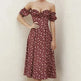 Summer Floral Print Dress Women Sexy Party Long Dresses Puff Short Sleeve - EX-STOCK CANADA