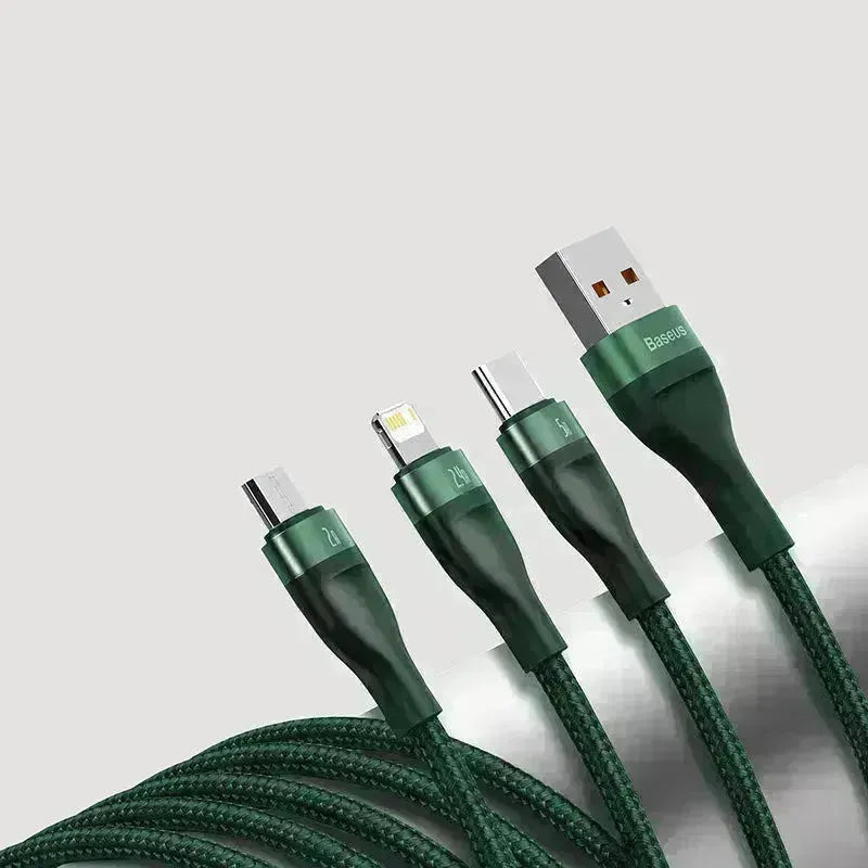 كابل بيانات شحن سريع USB كابل شحن الهاتف المحمول بثلاثة منافذ