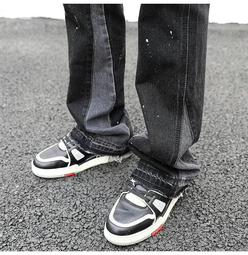 Reconstructed Splatter Denim Jeans pant fashion men - EX-STOCK CANADA