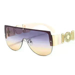 Semicírculo personalizado de una pieza Gafas de sol de medio marco de metal Gafas de sol al aire libre para hombres y mujeres