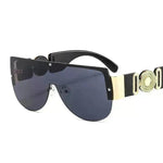 Semicírculo personalizado de una pieza Gafas de sol de medio marco de metal Gafas de sol al aire libre para hombres y mujeres