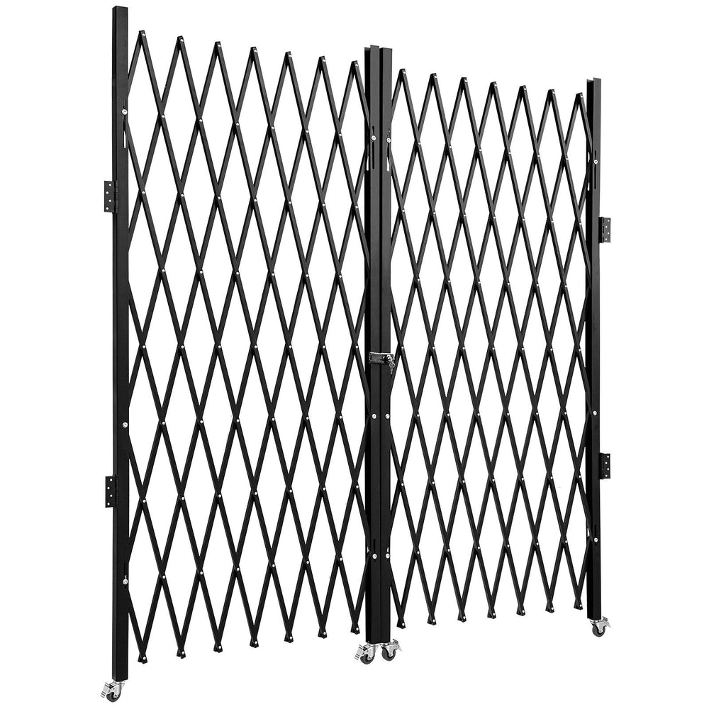 Double Folding Security Gate, 5.1 H X 10.2 W Folding Door Gate, Steel Accordion Security Gate, Flexible Expanding Security Gate, 360 Rolling Barricade Gate, Scissor Gate Or Door With Keys EX-STOCK