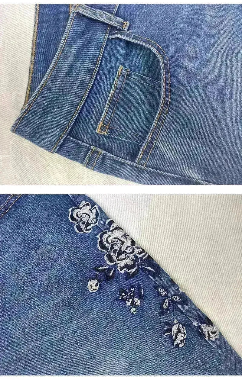 Women's Embroidered Bootcut Slim Fit Jeans - EX-STOCK CANADA