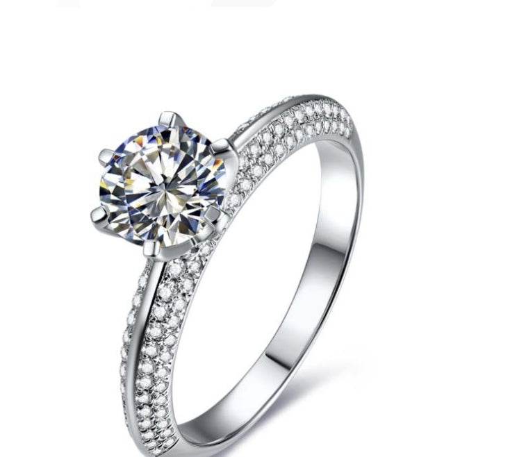 Six-claw paved with diamond luxury ring EX-STOCK Canada 