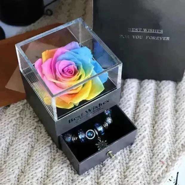 Eternal Flower Rose Jewelry Box for Birthday Presents Valentines Day Wedding Gift Box - EX-STOCK CANADA
