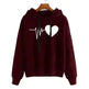 Unisex Heart Print Streetwear Hoodies sweatshirt Pullover Long Sleeve Clothes - EX-STOCK CANADA