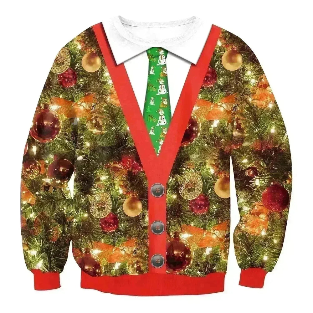 Autumn Winter Fashion Ugly Christmas Sweater Santa Elf Funny Pullover Womens Mens Print Sweaters Tops Clothing - EX-STOCK CANADA