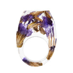 Bosque de resina de flores secas anillo epoxi de flores secas hechas a mano