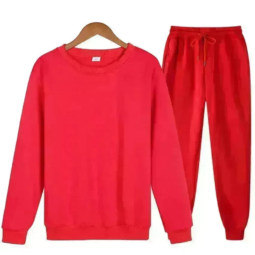 Autumn Winter  street fashion Plain Crew neck Sweatsuit for men - EX-STOCK CANADA