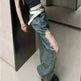 Retro Washed Ripped Baggy Jeans Pant For Women Summer Hollow Out - EX-STOCK CANADA
