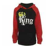 Women KING QUEEN King and Queen Crown Couple Color Block Sweatshirt