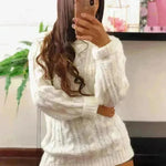 Ladies Casual Autumn Winter Oversized Mini sweater dress - EX-STOCK CANADA