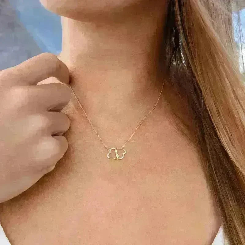 Fashion Double Heart Love Necklace With Rhinestones Inlaid Zircon Mother Valentine's Day Gift - EX-STOCK CANADA