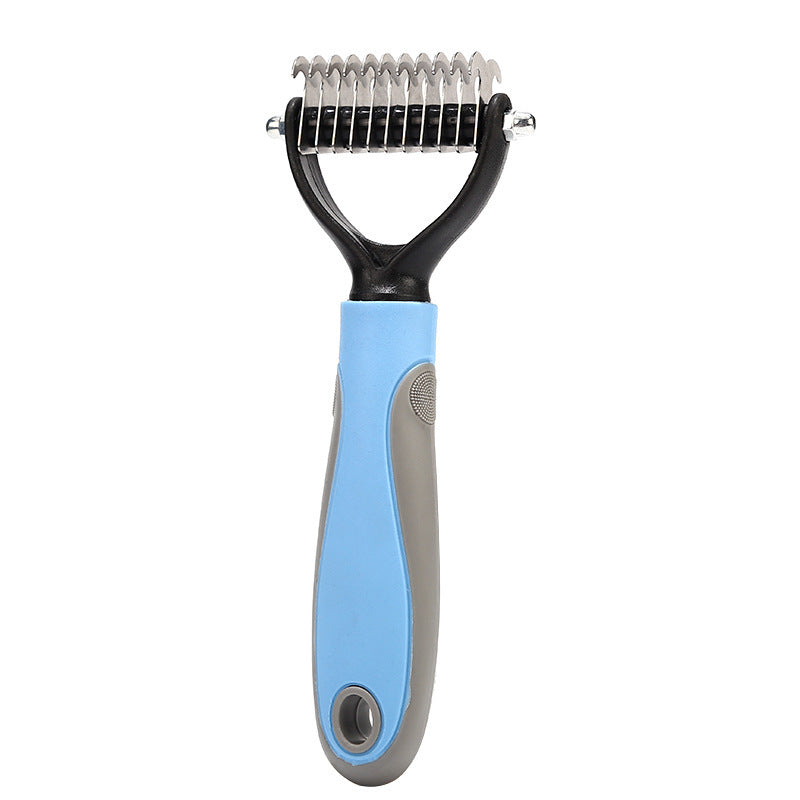 Pet Dematting Comb – Stainless Steel Knot Remover for Dogs & Cats | Blue