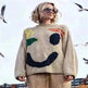 Ugly Christmas Knitted Sweater Women's Long-sleeved Round Neck Yarn-dyed Printed Top Women's - EX-STOCK CANADA