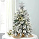2ft Mini Christmas Tree Decoration With Flocked Snowflakes, Xmas Ornaments For Table Top For Home & Office - EX-STOCK CANADA