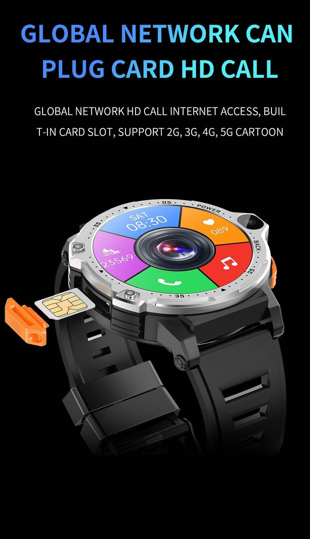 AP6 Smart Watch Dual Camera 4G Plug-in Card  EX-STOCK CANADA