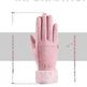 Fleece Lined Padded Warm Keeping Cute Suede Riding Gloves - EX-STOCK CANADA