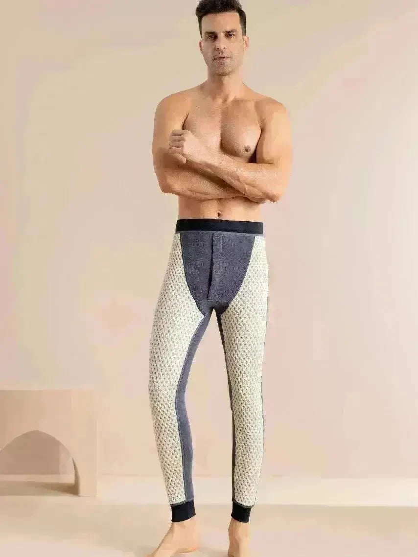 Men's Cotton Pants Graphene Waist Support Fleece-lined Long John - EX-STOCK CANADA
