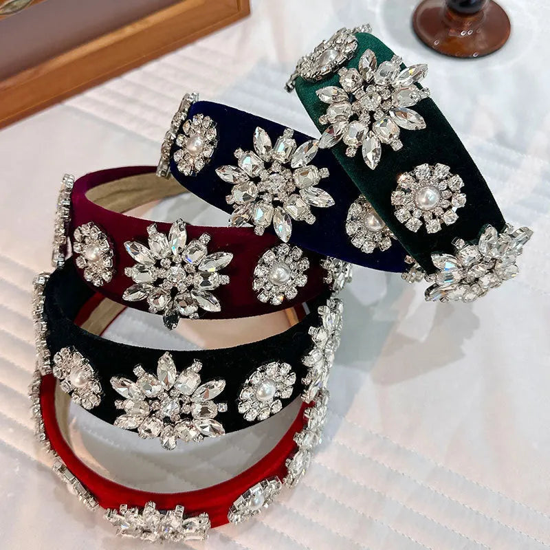 Retro Baroque Pearl Rhinestone Headband - EX-STOCK CANADA