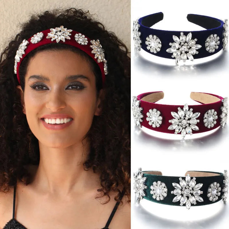 Retro Baroque Pearl Rhinestone Headband - EX-STOCK CANADA