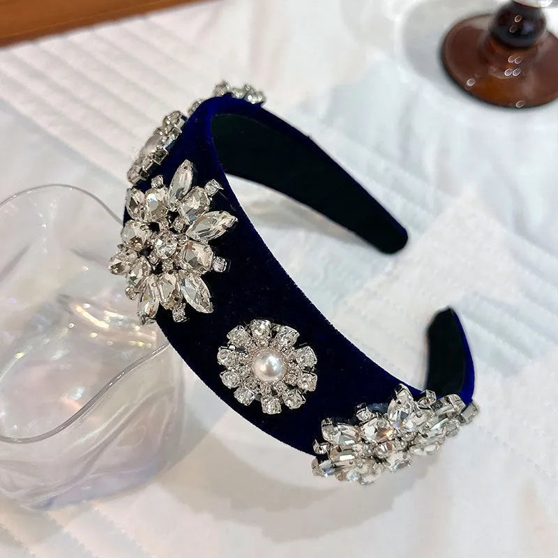 Retro Baroque Pearl Rhinestone Headband - EX-STOCK CANADA