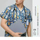 Surgical Gown Printed V-neck Pet Doctor Beauty Hospital Work Clothes Flower Dog Blue EX-STOCK