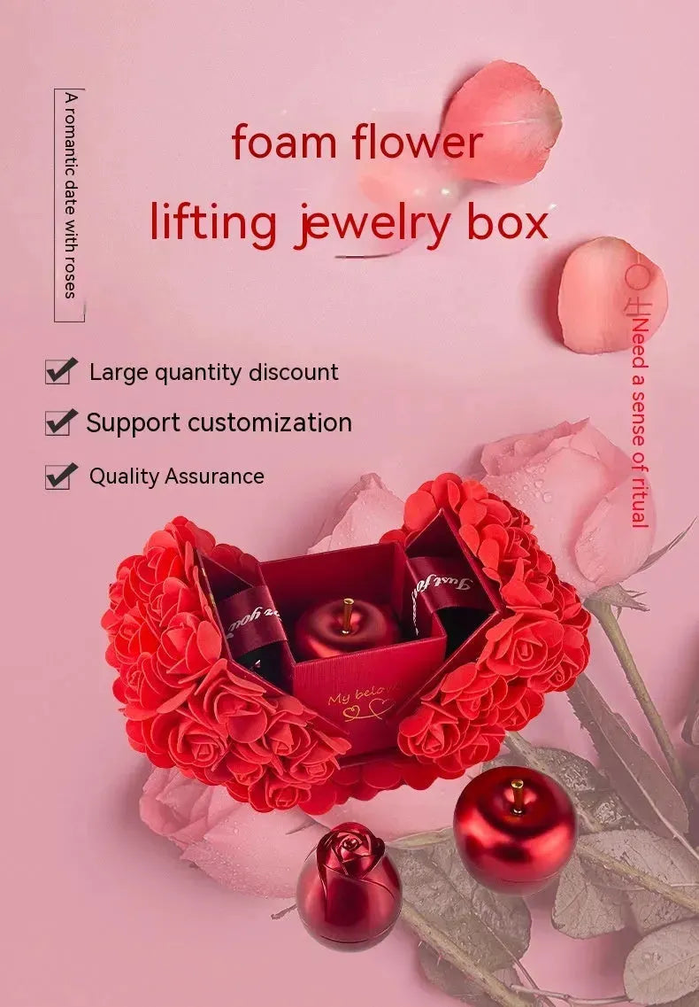 Valentines Day Gift Soap Rose Gift Box Crystal Pendant Necklace Eternal Flower Jewelry Box Set Wedding Birthday Gift For Girlfriend - EX-STOCK CANADA