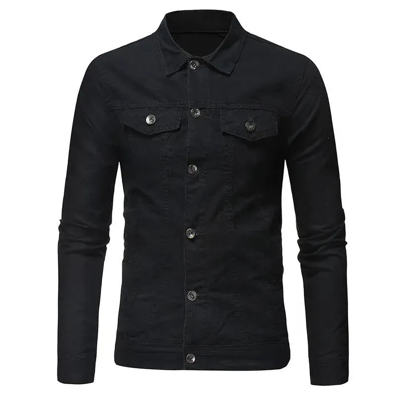 Solid color denim jacket shirt Jeans - EX-STOCK CANADA
