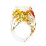 Bosque de resina de flores secas anillo epoxi de flores secas hechas a mano