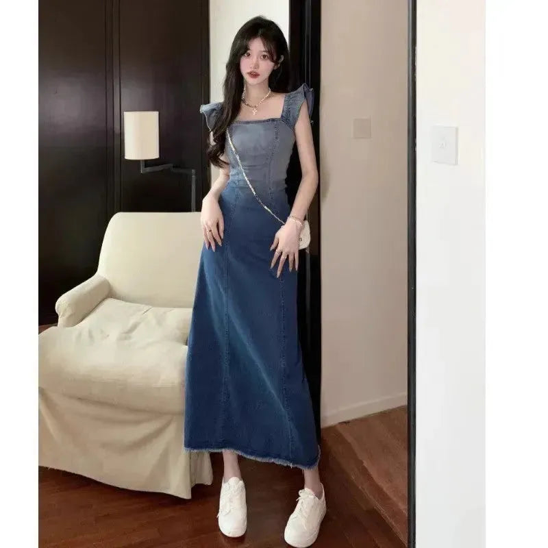Women's Fashion Casual short sleeve Mini Denim Dress - EX-STOCK CANADA