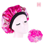 Beauty print Satin Silk Hair Bonnet for sleeping - EX-STOCK CANADA