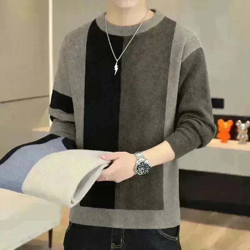 Fall Winter Crew Neck Warm Pullover Sweater Men - EX-STOCK CANADA