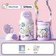 Edenry Purple water bottle with cartoon designs on a pink background
