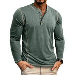 European And American Men's Henley Shirt With Four-button Top EX-STOCK Canada 
