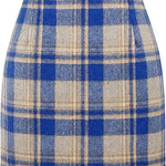 Women's High Waist Plaid Tight Pencil Wool Mini Skirt - EX-STOCK CANADA